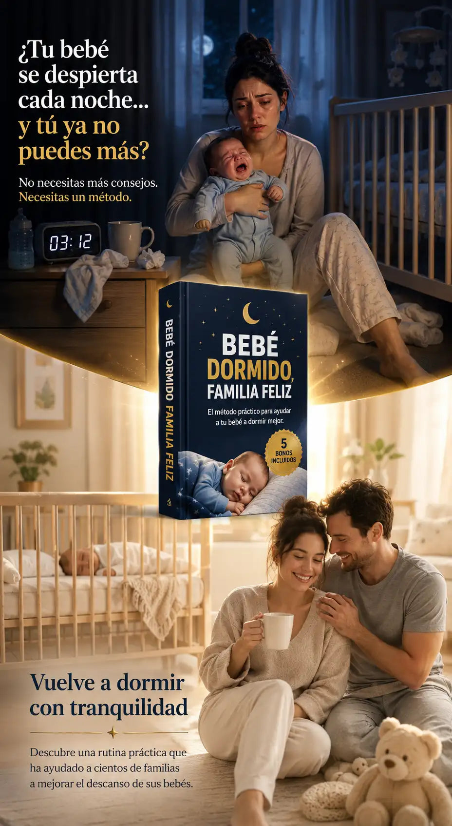 Presentacion del ebook Bebe Dormido Familia Feliz
