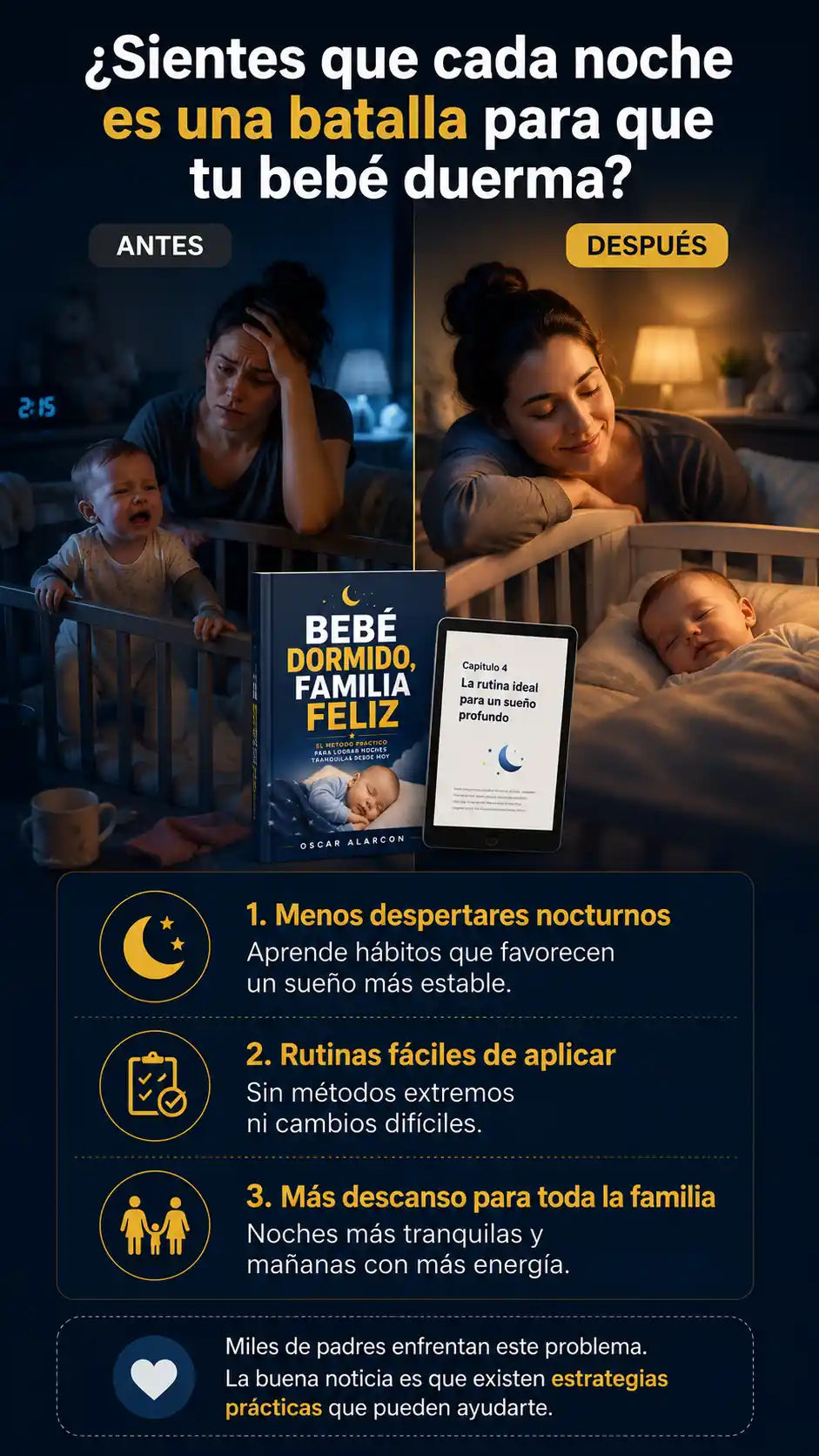 Antes y despues de mejorar el sueno del bebe
